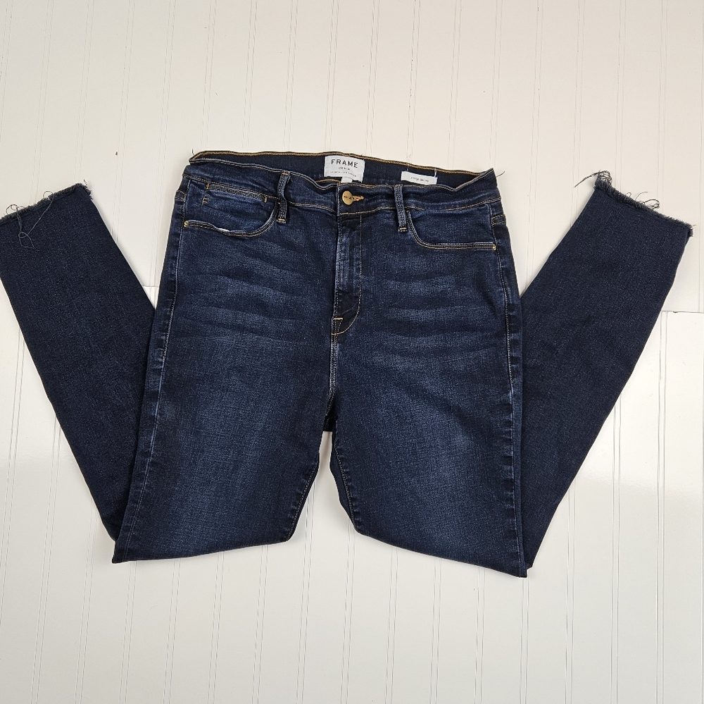 Frame Le High Skinny dark wash jeans